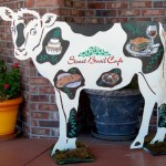 "Moolicious DeBovinae, the Gourmand Cow" the metal cow at Sweet Basil Cafe in Florence, Alabama --- ALABAMA METAL ART